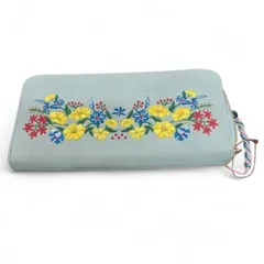 花柄刺繍 長財布 可愛い レディース カラフル