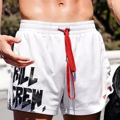 ボクシングトレーニングパンツ メンズ 夏用 速乾 ランニング マラソン スポーツショーツ アメリカ風 フィットネス アウトドア ホワイト 3分丈パンツ 251209qjdk01*カラー分類-オレンジ