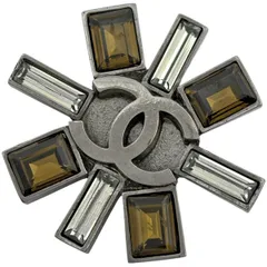 シャネル CHANEL ココマーク ブローチ カラーストーン ブローチ シルバーメッキ シルバー レディース 【中古】