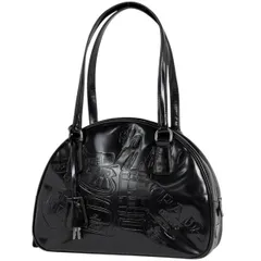 プラダ PRADA ロゴ プレート ハンドバッグ SPAZZOLATO PRIN ショルダーバッグ エナメル ハンドバッグ パテントレザー ネロ(ブラック) レディース 【中古】