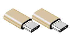 変換アダプタ ゴールド,2個 ライトニング to Type-C iOS充電ケーブルを変換コネクター 充電 データ転送 アルミニウム合金製ライトニングメス toType-Cオス対応 