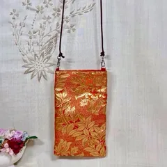 【一点物】 帯リメイクバッグ　スマホポシェット　No.45 和柄バッグ