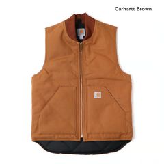 希少 carhartt ダック キルティング ワークベスト オレンジ カーハート