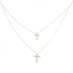 K18YG クロス ダイヤモンド ネックレス 0.5CT