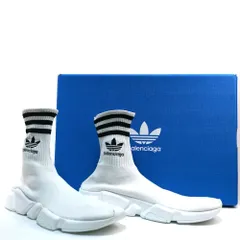 BALENCIAGA adidas Speed Trainer White バレンシアガ アディダス スピード トレーナー ホワイト ソックス スニーカー サイズ42(約27.5cm) サイズ43(約28.5cm) 717579WBDV1 新品未使用のサムネイル