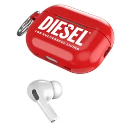 【人気商品】DIESEL AirPods Pro2 ケース/AirPods Pro ケース TPU おしゃれ カバー ブランドロゴ 保護 (ディーゼル AirPodsPro 第1世代 / 第2世代 ケース 赤 レッド)