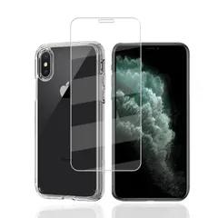【特価セール】【1枚ガラスフィルム+1枚TPUソフトシェル】iPhone 11Pro / iPhone Xs/iPhone X 用の フィルム 液晶保護 フィルム 強化ガラス 硬度9H 高透過率 気泡ゼロ 指紋防止 飛散防止For iphone XSケース ク