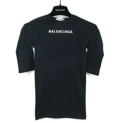 BALENCIAGA バレンシアガ フロント ロゴ スポーツ ウエア 5分袖 Tシャツ ブラック 36サイズ 530049 TAV67 1000 新品未使用のサムネイル