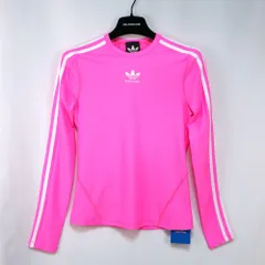 BALENCIAGA バレンシアガ adidas アディダス コラボ スポーツ ウエア トップス ロング Tシャツ ネオン ピンクMサイズ Lサイズ 723720 ４A8B5 新品未使用