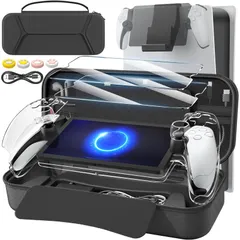 【数量限定】【新登場-14in1】daydayup PS Portal 用収納ケース 収納バッグ+PS Portal 用保護カバー+PS Portal 用リモートプレーヤー 用ガラスフィルム用 2枚入り+ 充電ケーブル+4个PS Portal 用スティックカバ