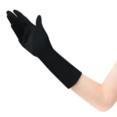 【特価商品】おたふく手袋 夏用アームカバー[コットン100％ レディース用 スベリ止め付 セミロング] UV-3231 ブラック フリーサイズ