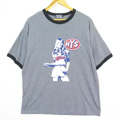 ヒステリックグラマー HYSTERIC GLAMOUR リンガーTシャツ 半袖 XL ダークグレー 02232CT12 2sa6983