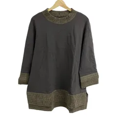 Leilian(レリアン) チュニック サイズ13＋ S レディース - ダークグレー×ダークブラウン ハイネック/長袖/SHEIS SOコラボ