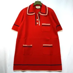 GUCCI グッチ ファインコットン ニット ポロ ドレスワンピース レッド XXLサイズ（180/100A） 661678 XKBSK 新品未使用