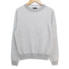 セブンアイディコンセプト 7-IDconcept リブニット カットソー 長袖 クルーネック ラメ 40 杢グレー シルバー /FF47