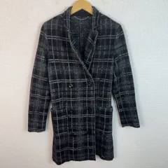 DIESEL ディーゼル チェスターコート 総柄 チェック柄 ブラック グレー  メンズ 古着 モード ストリート