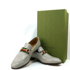 GUCCI グッチ シェリーライン レザー ホースビット ローファー グレー 8.5サイズ (約27.5cm) 655579 新品未使用