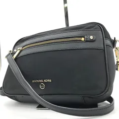 【美品】マイケルコース ショルダーバッグ ナイロン 黒 ブラック ロゴプレート