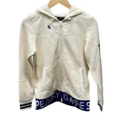 PEARLY GATES(パーリーゲイツ) パーカー サイズ0 XS レディース - アイボリー×ブルー 長袖/ニット/春/秋