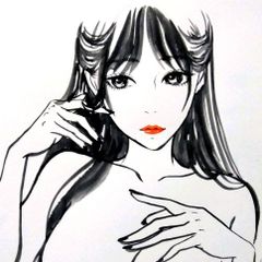 肉筆原画 絵画 日本画 墨絵 美人画 水墨画 和装 - メルカリ