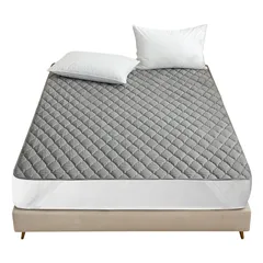 吸汗 通気性 速乾 抗菌・防臭・防ダニ 毛玉なし 敷きカバー ベッドマット 洗える ベッドシーツ マットレスパッド 四隅強化ゴムバンド付き ベッドパッド オールシーズンで使える セミダブル 敷きパッド (セミダブル・120×200cm・グレー) 防水