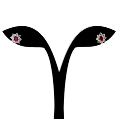 ルビー デザインピアス プラチナ デザインピアス メレダイヤ ダイヤモンド ピアス Pt900 Pt850 ルビー レディース 【中古】