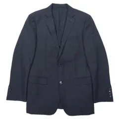 BURBERRY BLACK LABEL 2B テーラードジャケット M ブラック ストライプ ウール ポリエステル D1E22-101-09