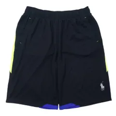 POLO RALPH LAUREN ショート ゲームパンツ ハーフパンツ L ブラック ポリエステル サイドライン スモールポニー 未使用品