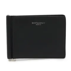 SAINT LAURENT PARIS サン ローラン パリ YSL イブサンローラン 2つ折財布 二つ折り札入れ マネークリップ式 ビルクリップ レザー ブラック 378005