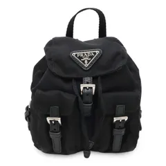 PRADA プラダ トライアングルロゴ ショルダーバッグ チェーンショルダー 2WAY ポーチ ミニリュック型 ナイロン NERO ブラック シルバー金具 BZ0029