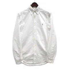 ラルフローレン RALPH LAUREN オックスフォード ボタンダウン シャツ 長袖 スリムフィット ワンポイント ホワイト 白 XS