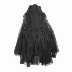 17ss WALRUS期 リックオウエンス Rick Owens リネンメッシュ ノースリーブ ワンピース ミモレ丈 ドレス カットオフ IT38 黒 ブラック RP17S3539/△A77/レディースのサムネイル
