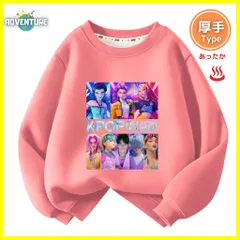 KPOPガールズ! デーモン・ハンターズ 長袖Tシャツ 厚手トレーナー  あったか冬用 裏起毛タイプ　ピンク　トップス 100 110 120 130 140 150 子供服キッズ服　アニメ 映画 女の子 demon hunters 韓国  KK