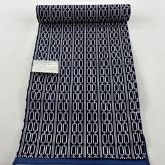 反物 優品 男着物 浴衣 幾何学 紺色 綿 【中古】