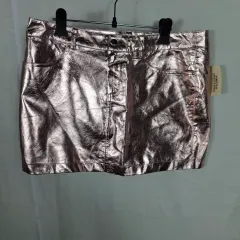 FOREVER 21 ローズゴールド 光沢 ミニスカート L (新品)