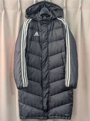 adidas アディダス ダウン ベンチコート 150 黒 ブラック キッズ ジュニア
