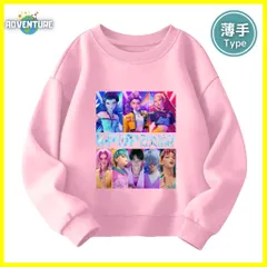 KPOPガールズ! デーモン・ハンターズ ロンT長袖Tシャツ 薄手トレーナー  トップス ピンク 100 110 120 130 140 150 子供服キッズ服　アニメ 映画 女の子 demon hunters 韓国  KK