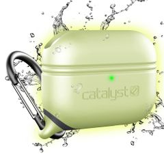 Catalyst 방수 케이스 AirPods Pro 2세대 AirPods Pro 1세대용 - 무선 USB-C 충전 대응 일체형 카라비나 부착 고낙하 보호 케이스 [어둠으로 발광]