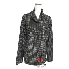 デュプレシス タートルネック 長袖カットソー かぎ針編みレース チェック ブラウン ブラック 3L レディース ブランド おしゃれ 上品 人気 美品 秋冬 カジュアル 通勤  大人可愛い 体型カバー