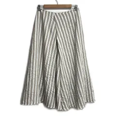 IENA(イエナ) ロングスカート サイズ38 M レディース美品  - 白×グレーベージュ×黒 ストライプ