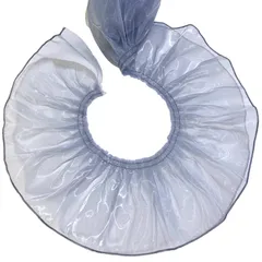 新品 [moonfarm] オーガンジー フリル レース トリム 生地 幅10cm 光沢 透ける 無地 装飾 縁取り (グレー 2m)