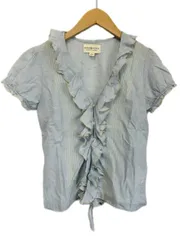 デニム&サプライ ラルフローレン DENIM & SUPPLY RALPH LAUREN コットン ブラウス S 160/84A フリル リボン ライトブルー 半袖 トップスのサムネイル