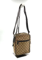 GUCCI グッチ　GGキャンバス　縦型ショルダーバッグ　ポシェット　クロスボディバッグ　キャンバス×レザー  ブラウン×ベージュ　イタリア製　刻印あり　018・1612 200047 斜めがけ　ユニセックス　メンズ　レディース