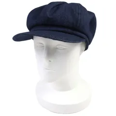 美品△PRADA プラダ 1HC551 コットン100％ トライアングルロゴ 三角プレート デニム キャスケット 帽子 インディゴブルー S 57cm 正規品 美品△PRADA プラダ 1HC551 コットン100％ トライアングルロゴ 三角