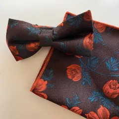 ①-1 蝶ネクタイ　ポケットチーフ2点セット