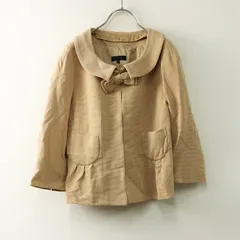 TO BE CHIC トゥービーシック 襟取り外し可 リボン付きショート丈ジャケット 40 ベージュ┃秋冬 上着【2400014726657】のサムネイル