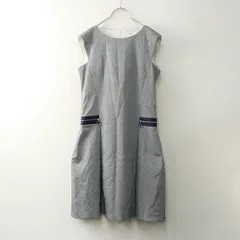 Rene ルネ ティシュー TISSUE社 イタリー製ファブリック ジャガードノースリーブワンピース 38 ネイビー系┃ドレス【2400014726541】