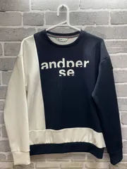 【C1-22】◇ and per se Lサイズ スウェットトレーナー ゴルフウェア 白色&紺色