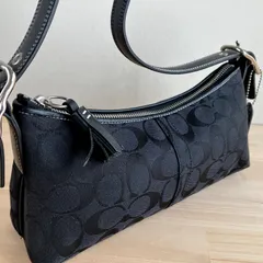 Coach Vintage Hamptons Signature Soft East West Demi Baguette Bag Black y2k