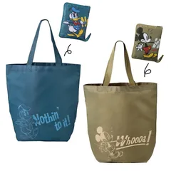 ミッキー ＆ ドナルド デイリー トート バッグ 折りたたみ エコバッグ Disney 広マチ